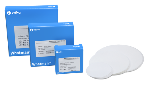 Veckfilter, Whatman, kvantitativt, Grade 589/2 ½, White Ribbon, Ø110 mm, 4-12 µm, 100 st.