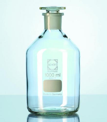 Flaska med propp, sodaglas, brun, 1000 ml