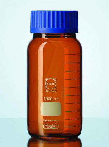 BlueCap flaska, vid hals, GLS 80, brun, 250 ml