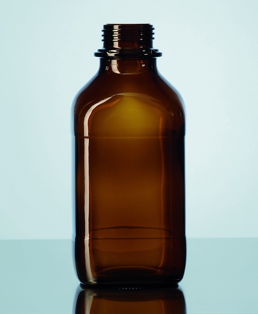Emballageflaska, soda, fyrkant, brun, GL45,1000 ml
