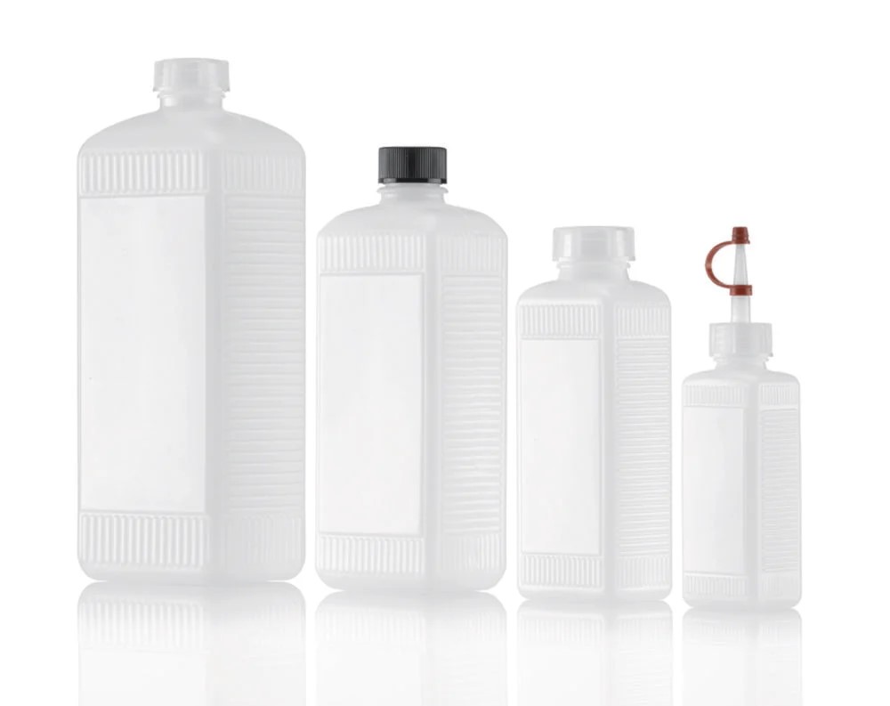 Flaska fyrkantig, PE-HD, utan lock, 250 ml