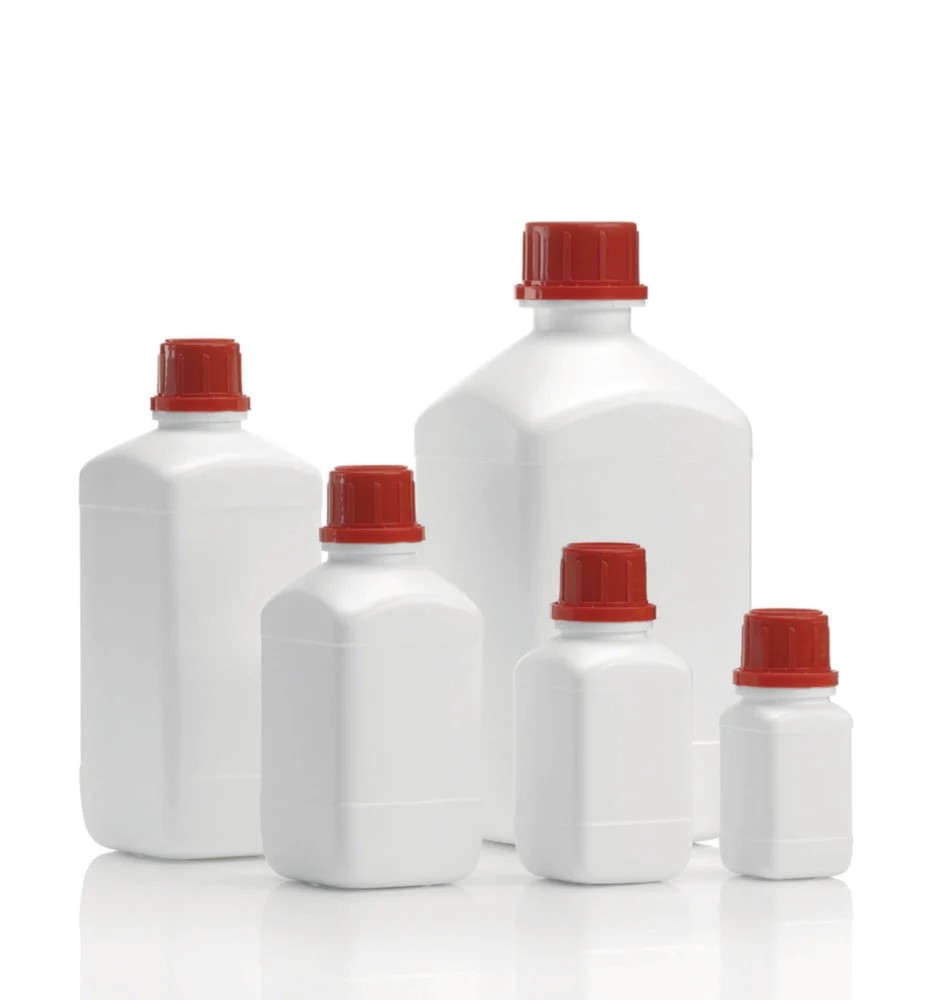 Flaska fyrkantig, utan lock, 2500 ml HDPE vit