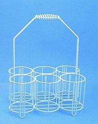Transportkorg, PE/trådnät, till 6x250 ml flaskor