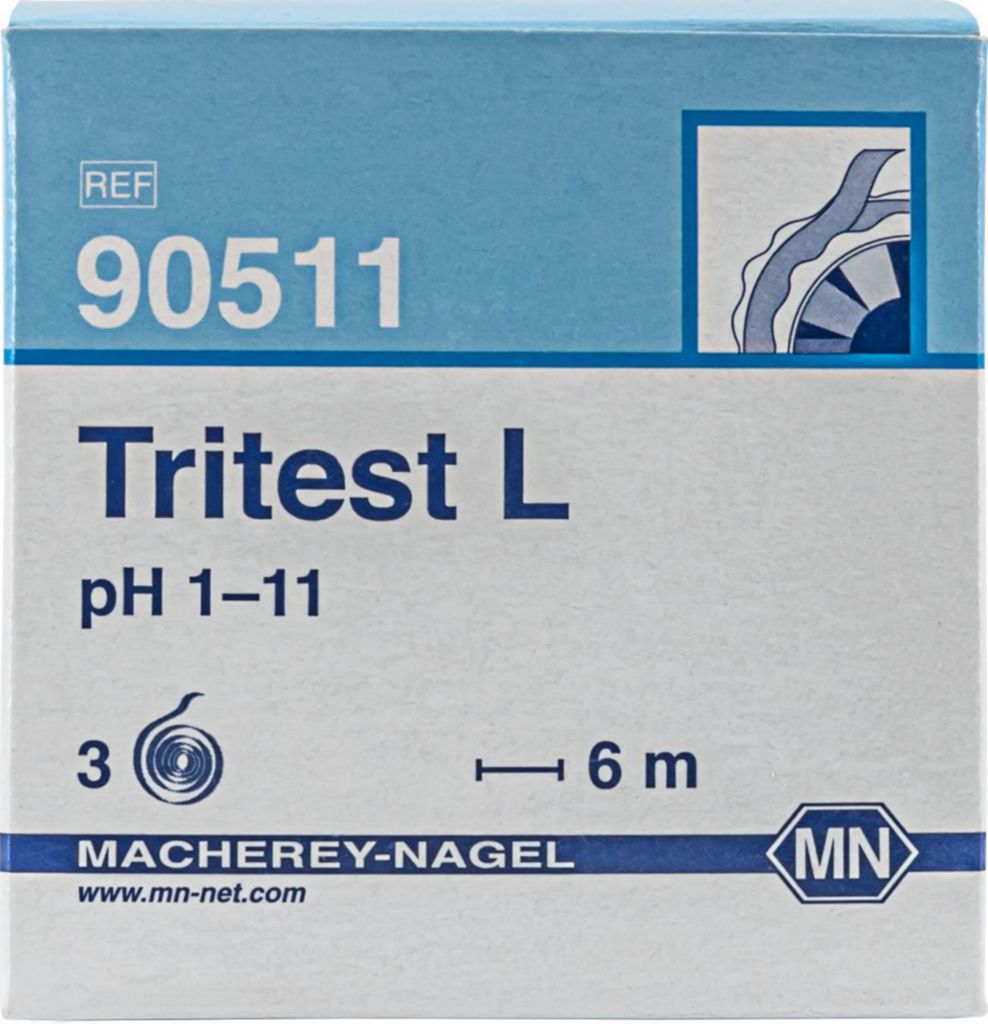 pH-indikatorpapper, Macherey-Nagel Tritest L, refill, pH 1 - 11, 3 rullar à 6 m