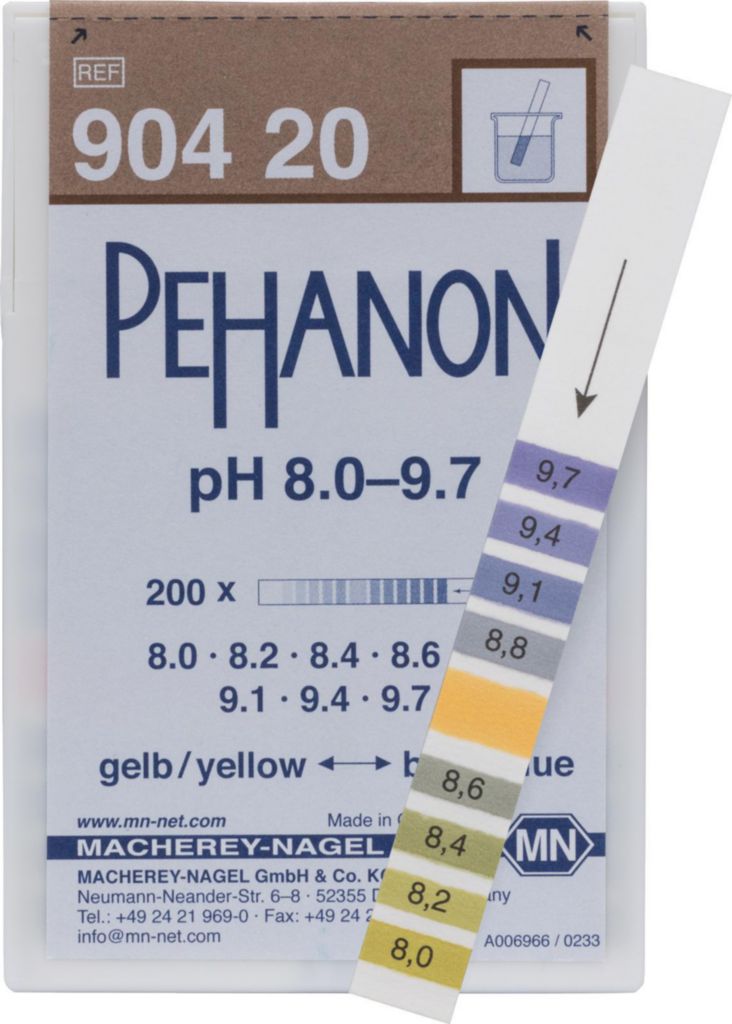 pH-indikatorpapper, Macherey-Nagel PEHANON, strips, pH 8 - 9,7, 200 st.