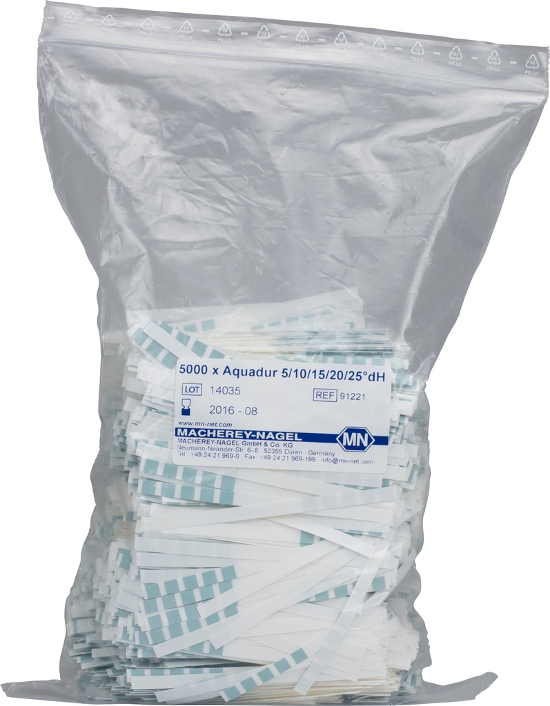 Aquadur teststrips, gradering 3-25 °dH, 5000 st.