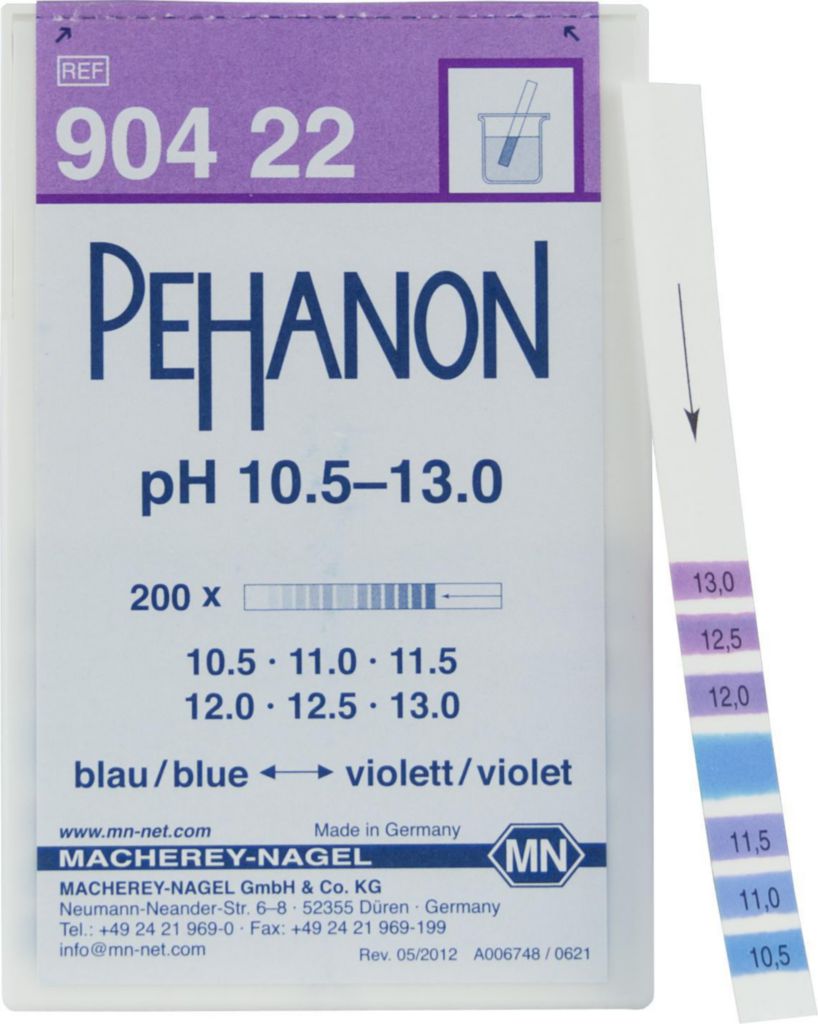 pH-indikatorpapper, Macherey-Nagel PEHANON, strips, pH 10,5 - 13, 200 st.