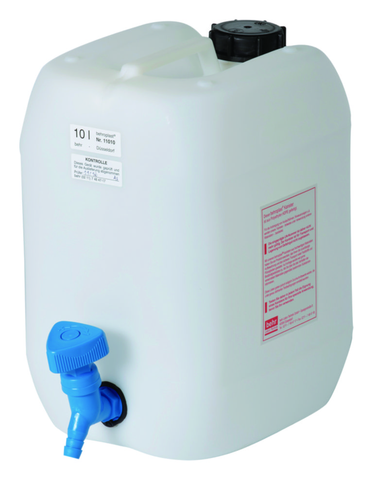 Dunk, PE, fyrkantig, med kran, 10 liter