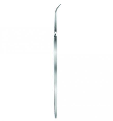 Dissektionsnål, böjd, spetsig, metallskaft, 140 mm