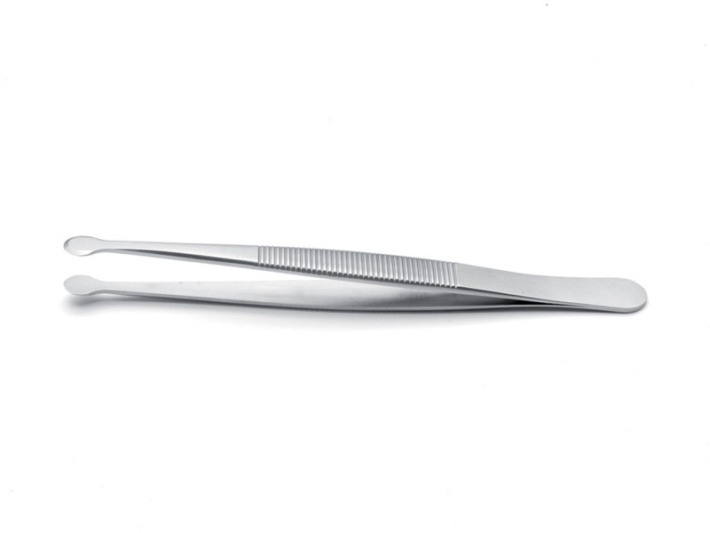 Membranpincett, rak, flat rund spets, 115 mm