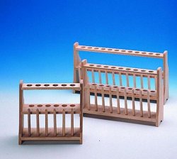 Reagensglasstativ, trä, 2x6 rör, Ø18 mm