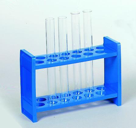 Teströr rack, PP, blått, till 24 rör Ø18 mm
