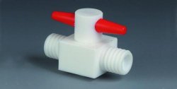 2-vägs stoppkran, PTFE GL14, Ø4 mm