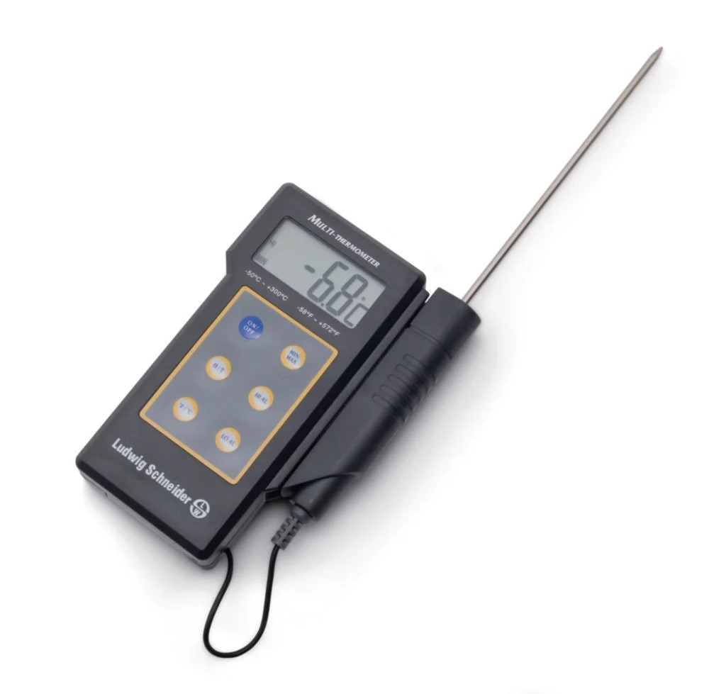 Digitaltermometer inkl. givare Ø3,5x140 mm, vattentät, -50-300°C