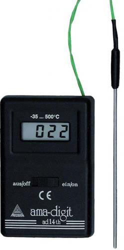 Termometer, Amarell, med nålgivare, -35-500°C