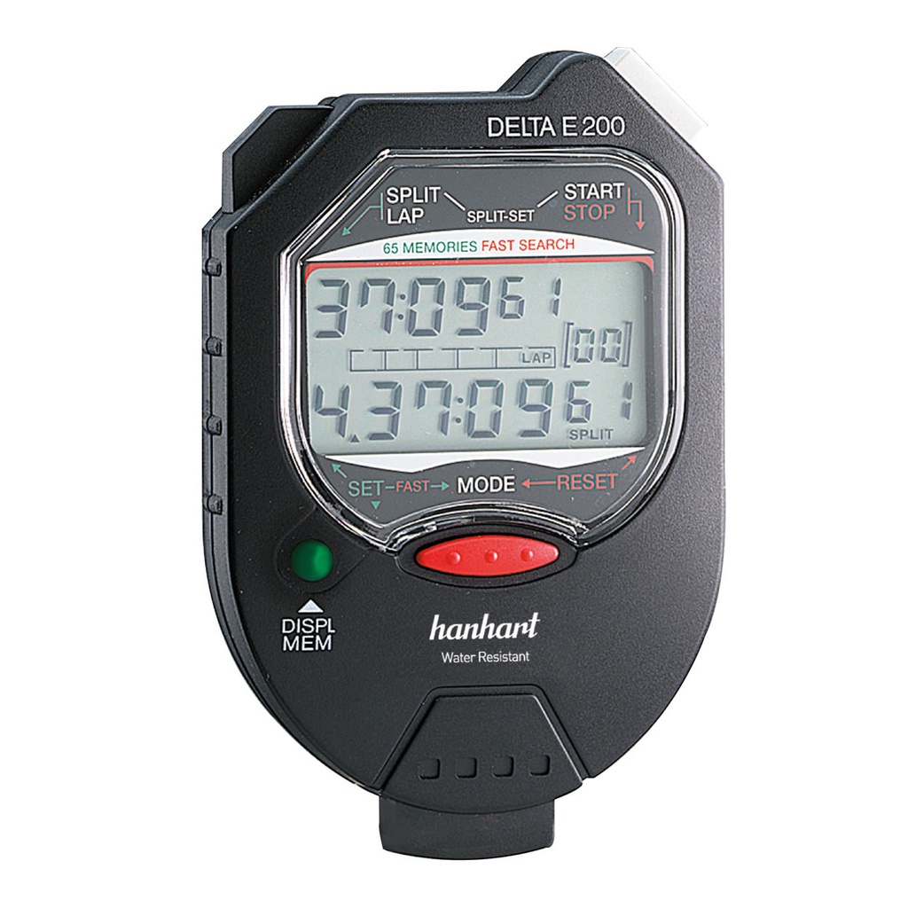 Stoppur, Delts E 200, LCD-display, svart