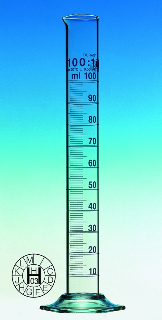 Mätglas 10 ml, h/f, Duran®, kl. A