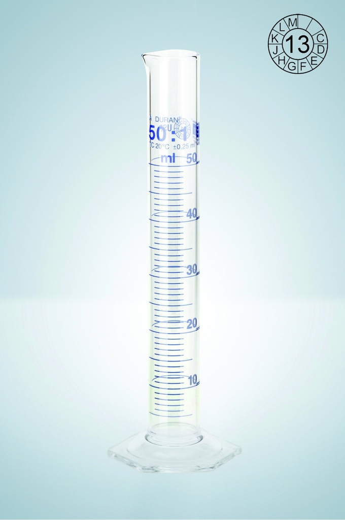 Mätglas 50 ml, h/f, Duran®, kl. A