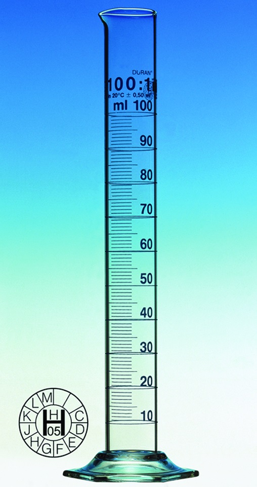 Mätglas 100 ml, h/f, Duran®, kl. A