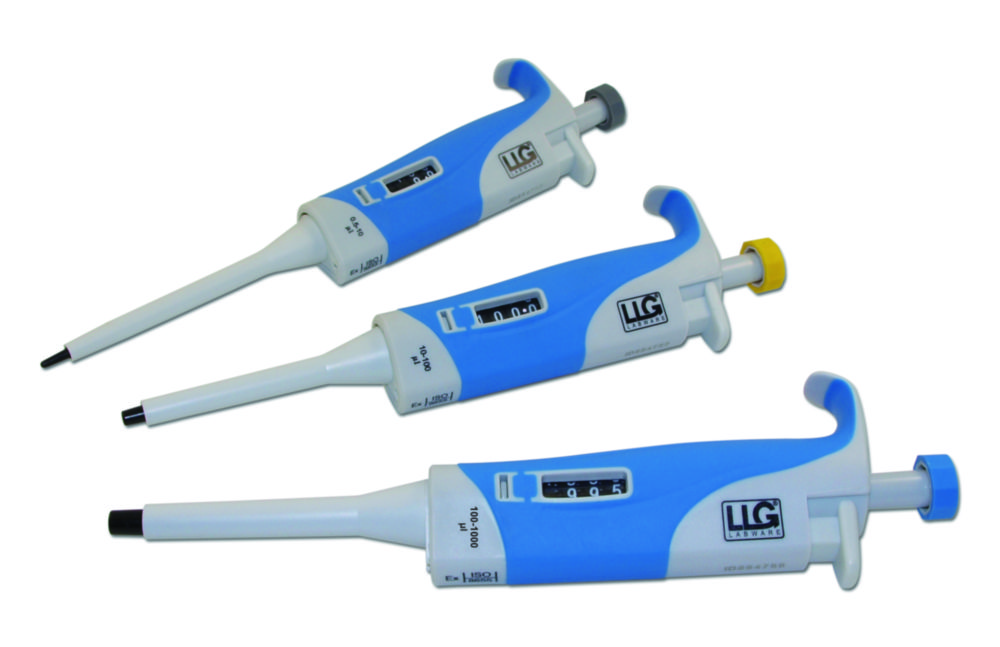 Pipetter, LLG, variabel volym, set med 3 pipetter och spetsar, mikro