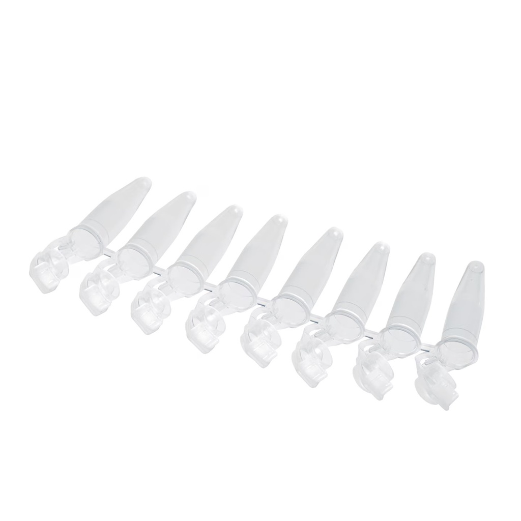 PCR-strips med lock, Eppendorf, klar 8 x 0,2 ml