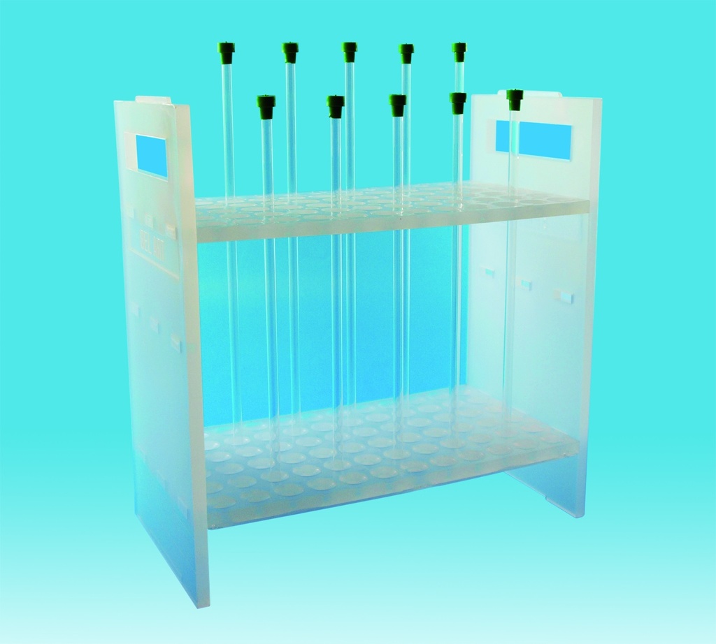 Teströr rack, NMR, PP, till 60 rör 3/Ø5 mm