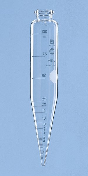 ASTM centrifugrör, konisk, Ø34 x 203 mm, 100 ml