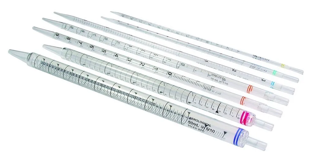 Serologisk pipett, LLG, PS, 1 mL : 0,01 mL, steril, gul, med filter