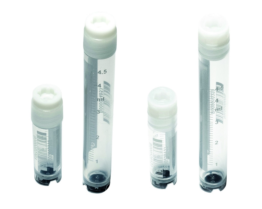 Kryorör, LLG, PP, sterila, utv. gänga, med fot, 5 ml, 2 x 50 st.