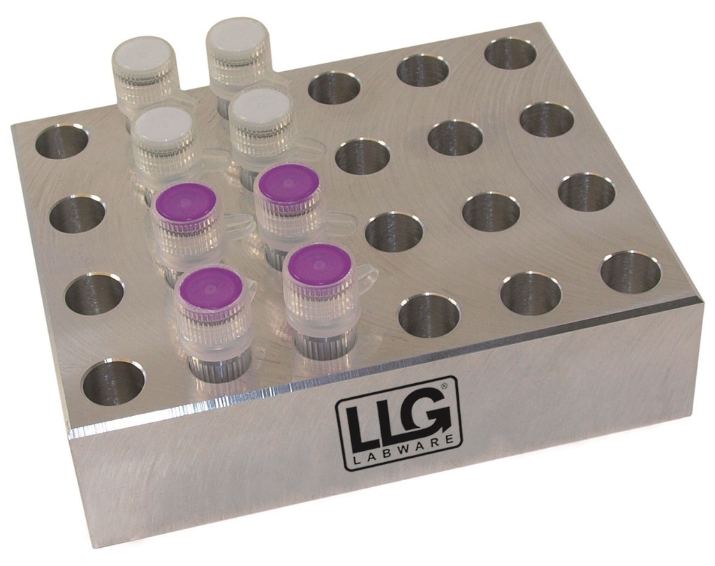 LLG aluminium block, 24 x 1,5 ml rör