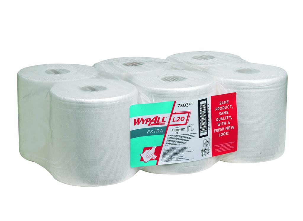Wypall L20 Extra, 18,5x42,5 cm, vit, rulle, 300 st