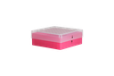 Kryobox, 130 x 130 x 50 mm, PP, 9 x 9, 1/2 ml kryorör, röd