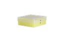 Kryobox, 130 x 130 x 50 mm, PP, 9 x 9, 1/2 ml kryorör, gul