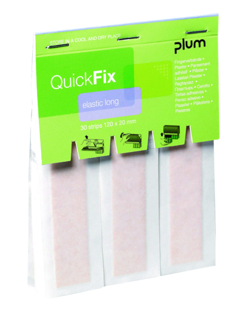 Refillpack QuickFix elastisk lång, B-Safety, 30 st., 120x20 mm