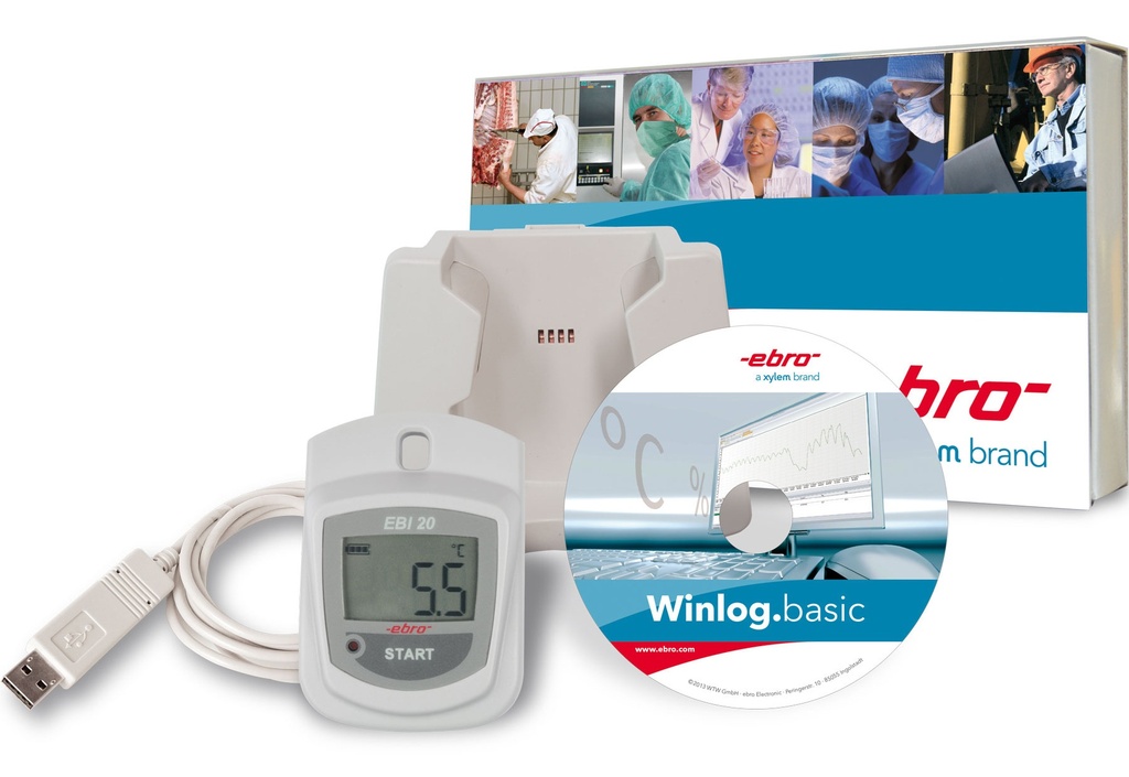 Datalogger USB, Ebro EBI-20 T1 set, temp.: -30 - 70°C