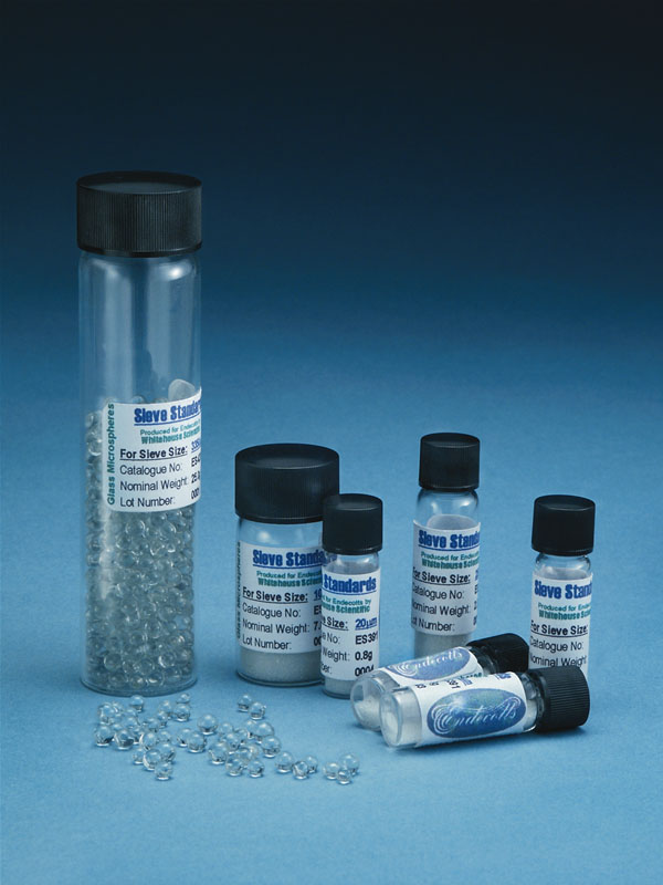 Kalibreringskulor, Endecotts, Soda-lime glas, NIST, 250 µm