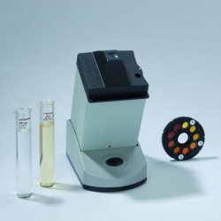 Färgmätare, kolorimeter, Lovibond Nessleriser 2150 med komparator, stativ, dagsljus, och Nesslerrör
