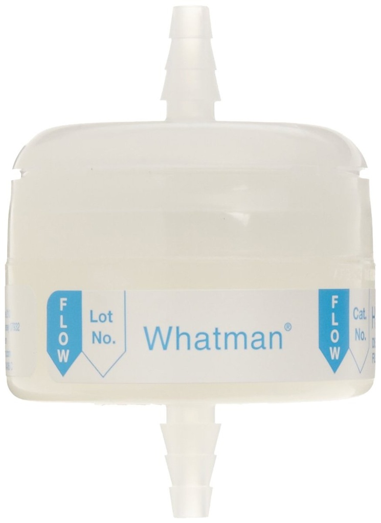 Filterkapsel, Whatman Hepa-Cap, GF, Ø36 mm, 1/4"-3/8" slangkoppling, til luftfiltrering