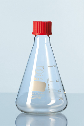 Erlenmeyerkolv, Duran, med skruvlock, 1000 ml