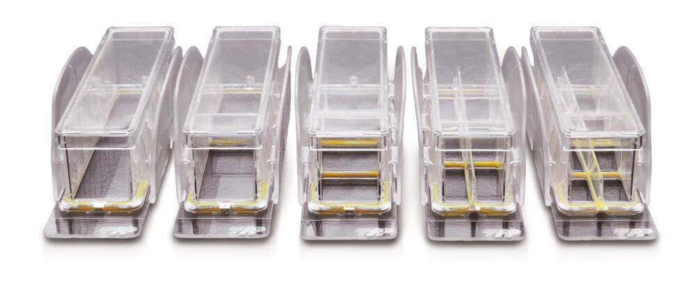COP microscope slide, TPP Slidemax 4-well x 2,22 cm², 5 st