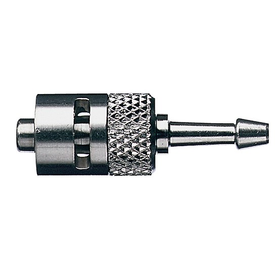 Fitting, 316 SS, male luer Lock x 1/8" slangmuff