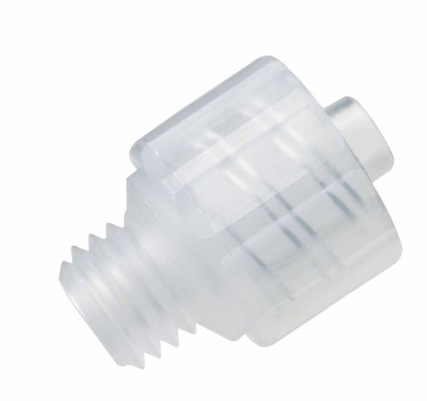 Adapter, PP, male luer lock till 1/4-28 UNF 25 st.